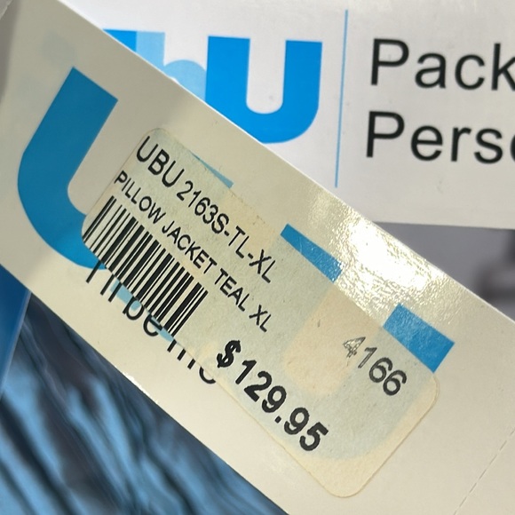 UBU Teal Ruched Pillow Jacket Crinkled Pleated Longline Lightweight Windbreaker - Picture 8 of 15